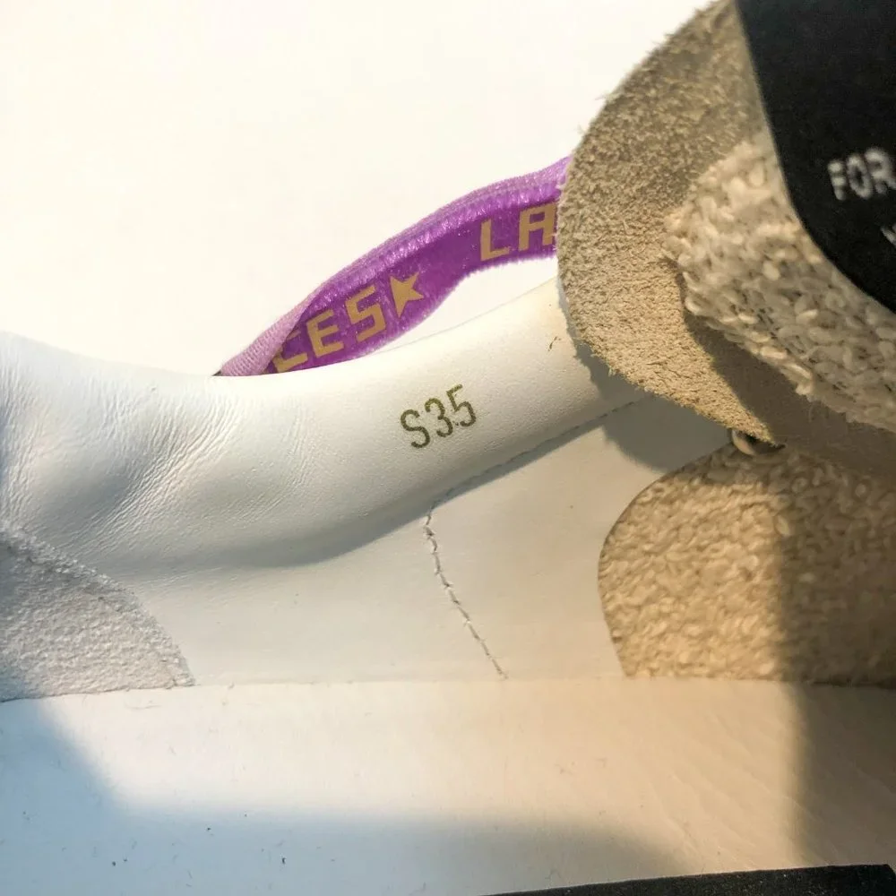 RARE Golden Goose Stardan Customized Embellished Platform Leather Sneakers 35 - Picture 7 of 9